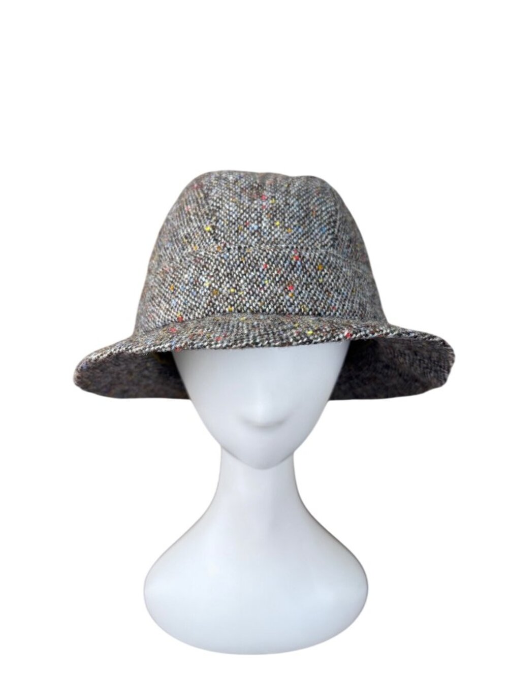 Hats Of Ireland Unisex Gray Wool Tweed Bucket Hat Donegal Made In Ireland